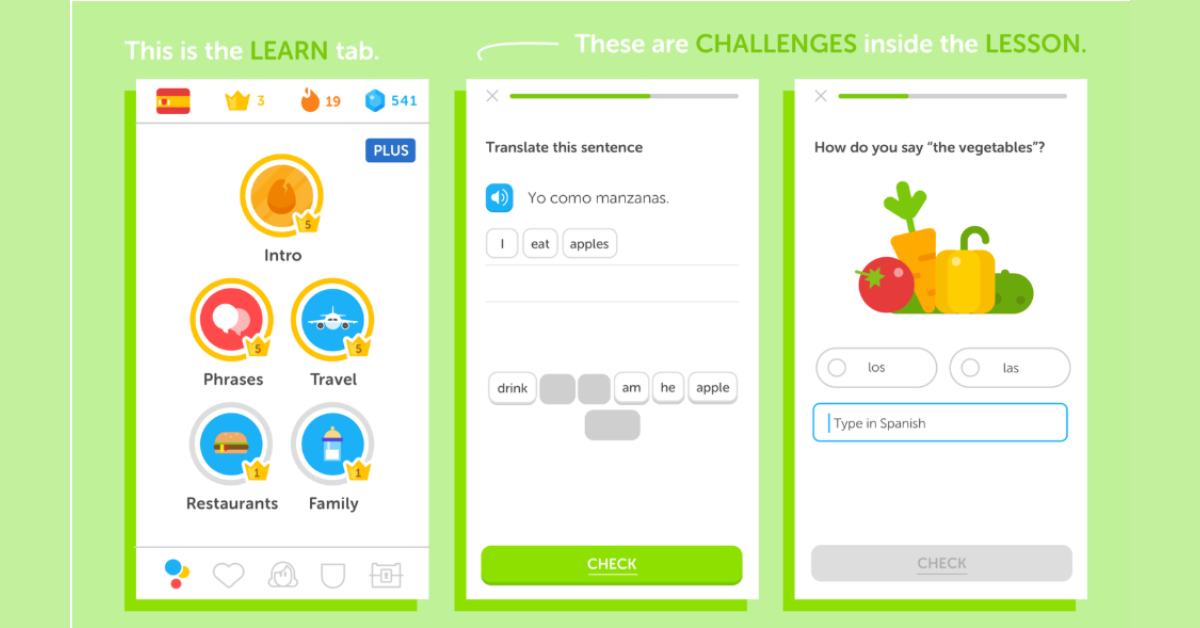Giao diện Duolingo Super – học tiếng Anh, Nhật, Hàn, Trung dễ dàng.